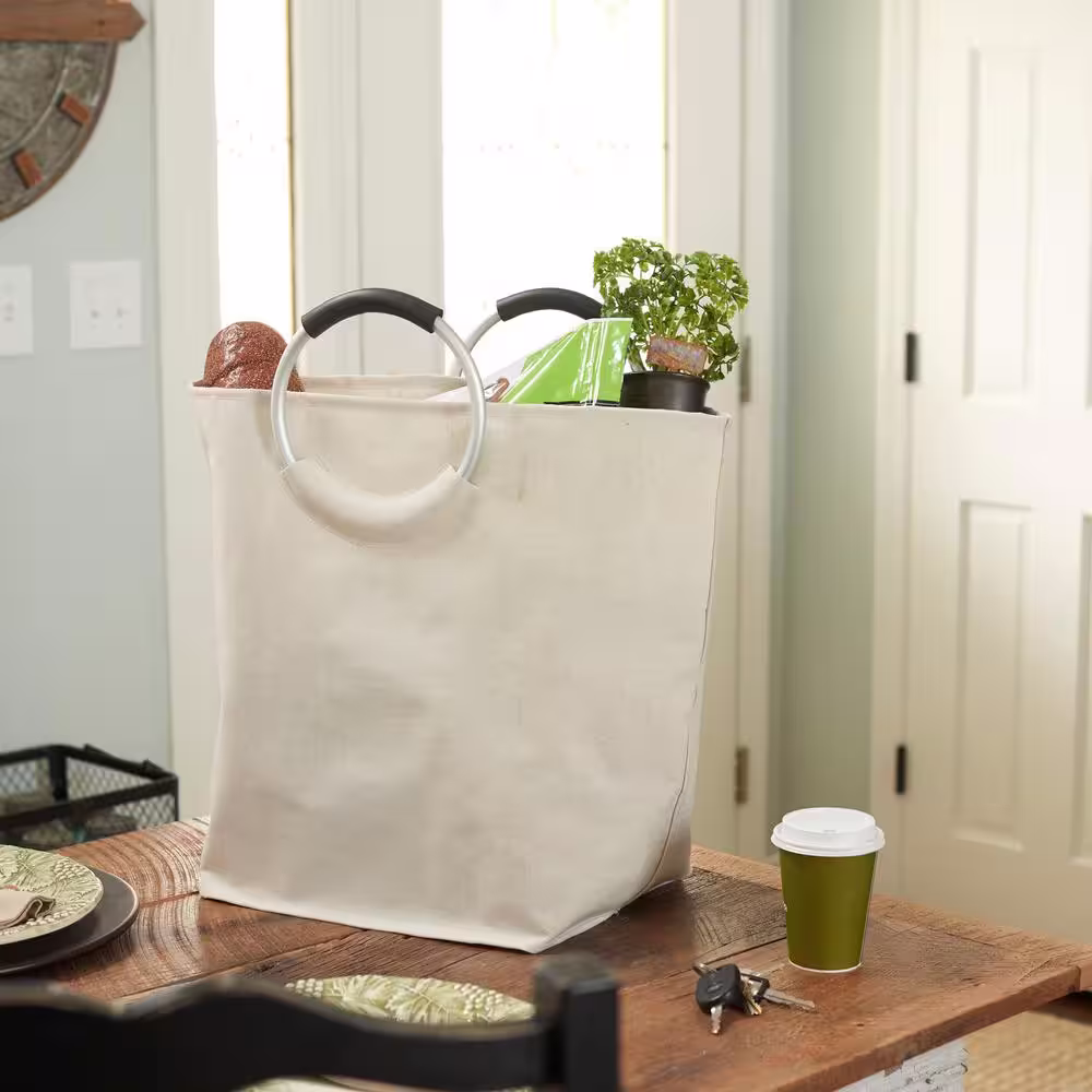 HOUSEHOLD ESSENTIALS KRUSH Tote Hamper Bag with Ring Handles