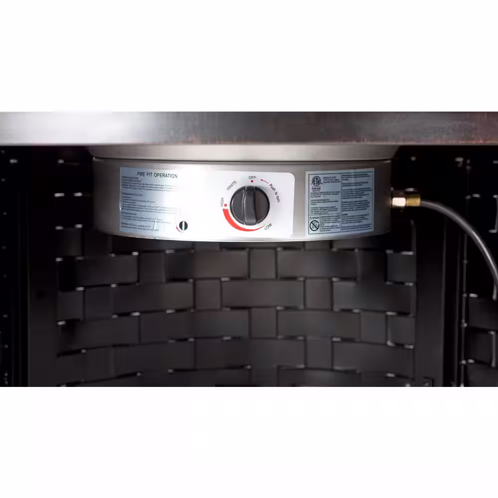 Fire Sense Perissa 44 in. Woven Aluminum LPG Fire Pit in Antique Bronze