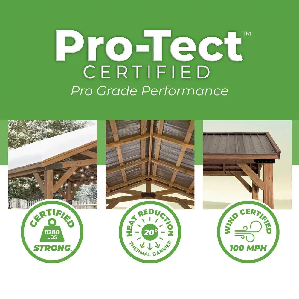 Backyard Discovery Norwood 16 ft. x 12 ft. Light Brown Wooden Gazebo