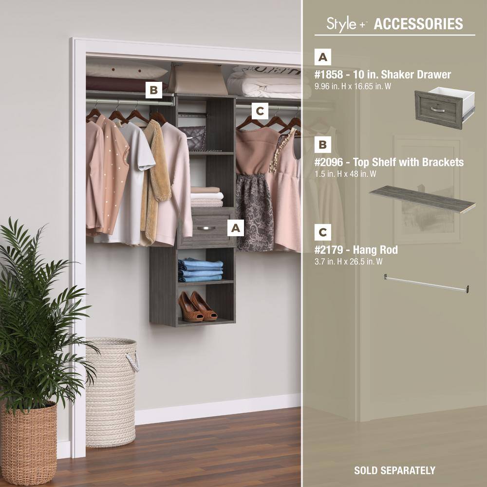 ClosetMaid Style+ 17 in. W Coastal Teak Hanging Wood Closet Tower