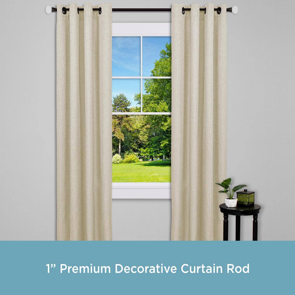 Kenney Mashapee 66 in. - 120 in. Adjustable Single Curtain Rod 1 in. Diameter in Bronze with Knob Finials