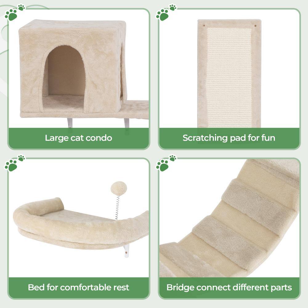 COZIWOW Wall Mounted Cat Tree Climber Set