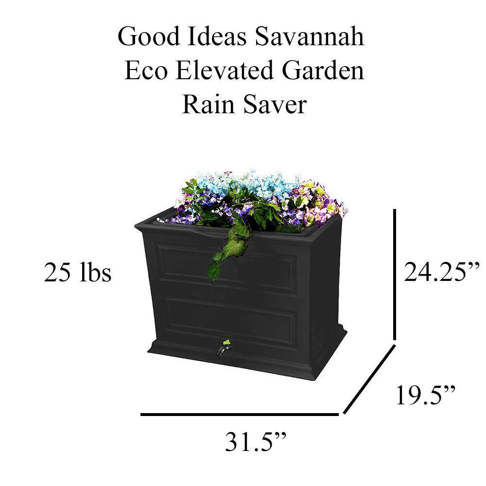 Good Ideas Savannah Eco Elevated Garden Rain Saver - 100% Recycled Material
