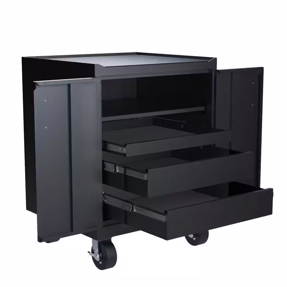 STACK-ON Modular Garage Cabinets with Drawer - Black