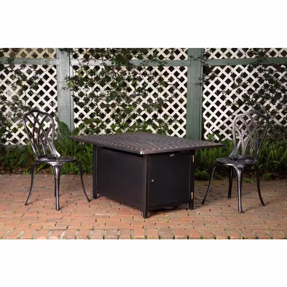 Fire Sense Meerin 48 in. x 24 in. Rectangle Aluminum LPG Fire Pit Table in Antique Bronze