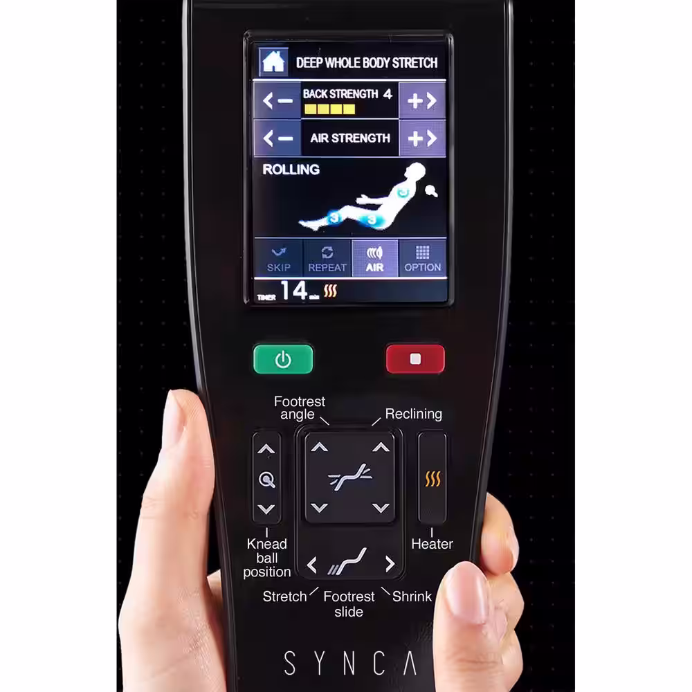 Synca Wellness Synca - Black/Modern Synthetic Leather 4D Massage Chair with Touchscreen