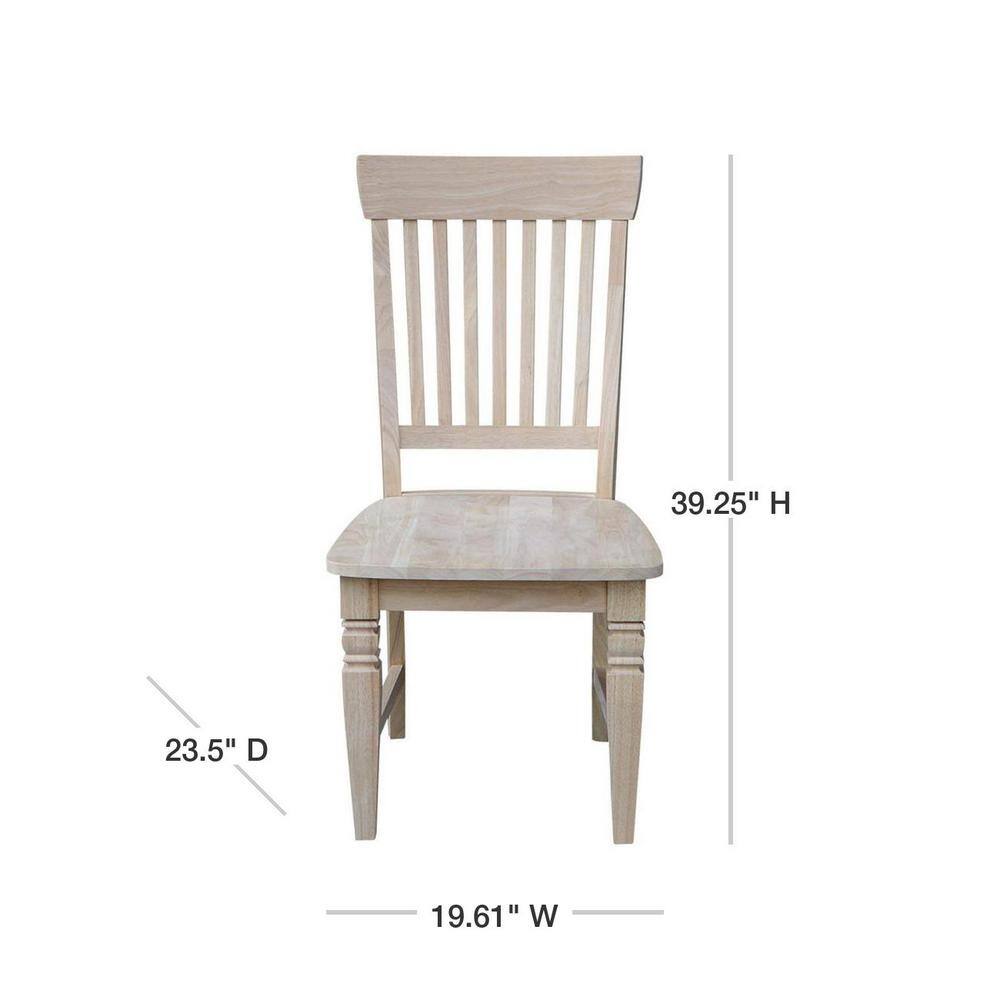 International Concepts Unfinished Wood Mission Dining Chair (Set of 2)
