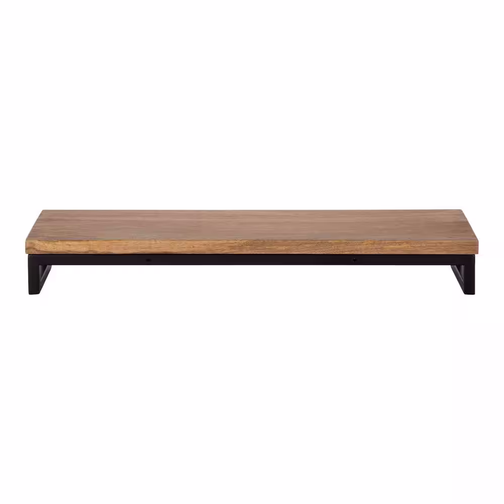Kate and Laurel Lankford 3.00 in. x 24.00 in. x 3.00 in. Natural Wood Floating Decorative Wall Shelf Without Brackets