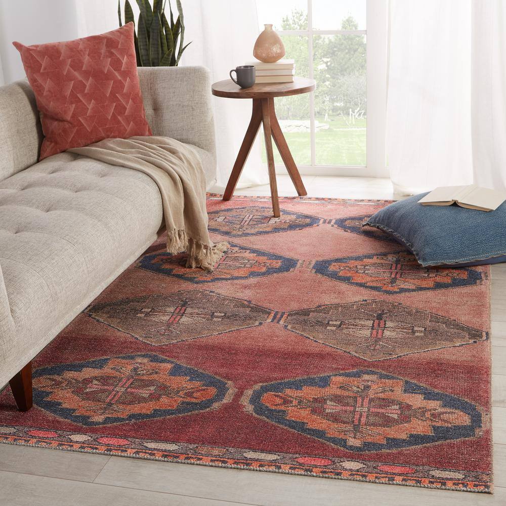 VIBE BY JAIPUR LIVING Mirta Pink/Blue 2 ft. 6 in. x 7 ft. 6 in. Medallion Runner Rug