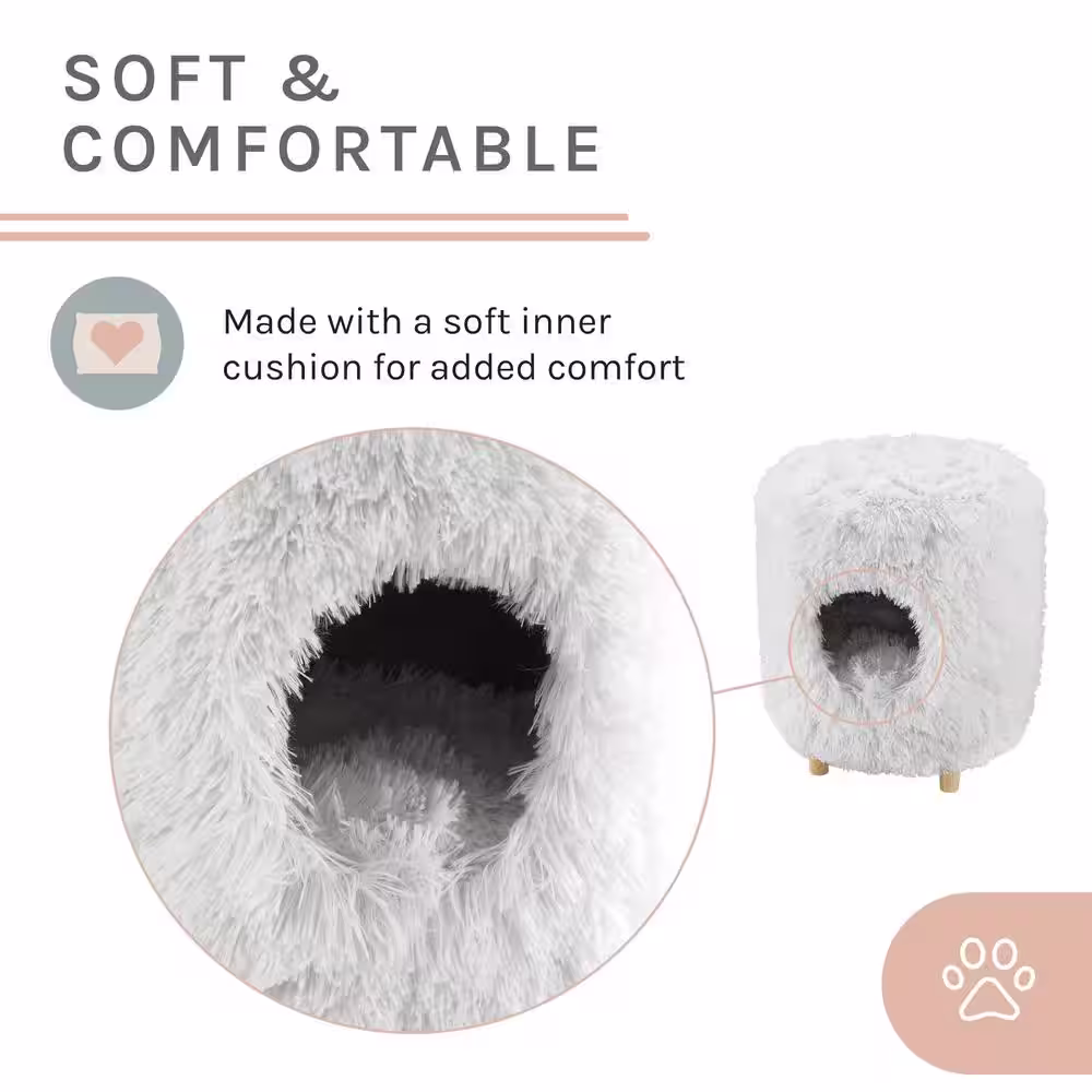 Sam's Pets Rocket 18 in. White Cat Tree Cylinder