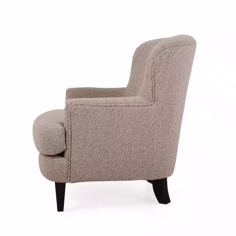 Noble House Willey Stone and Matte Black Boucle Club Chair