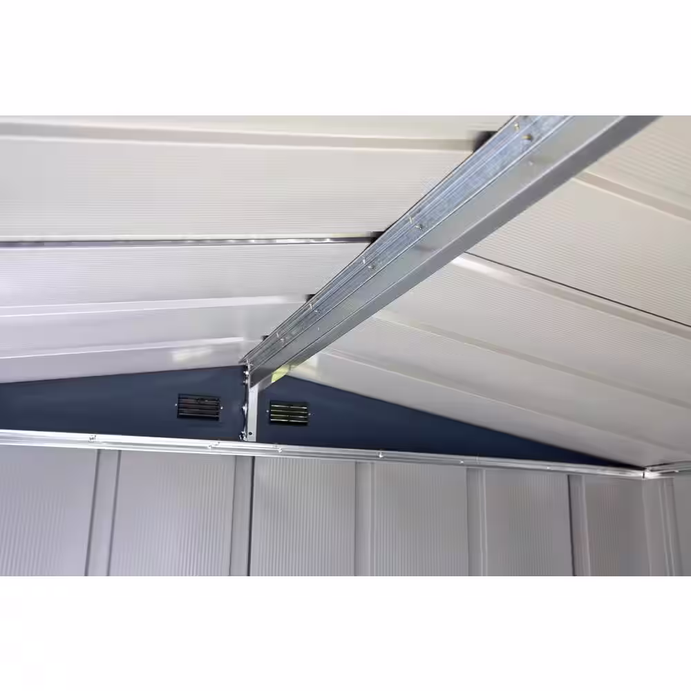 Arrow Metal 3-In-1 Utility Shed, 50 sq. ft., 10 ft. W x 5 ft. D, Includes Lockable Shed, Firewood Rack and Open-Air Extension