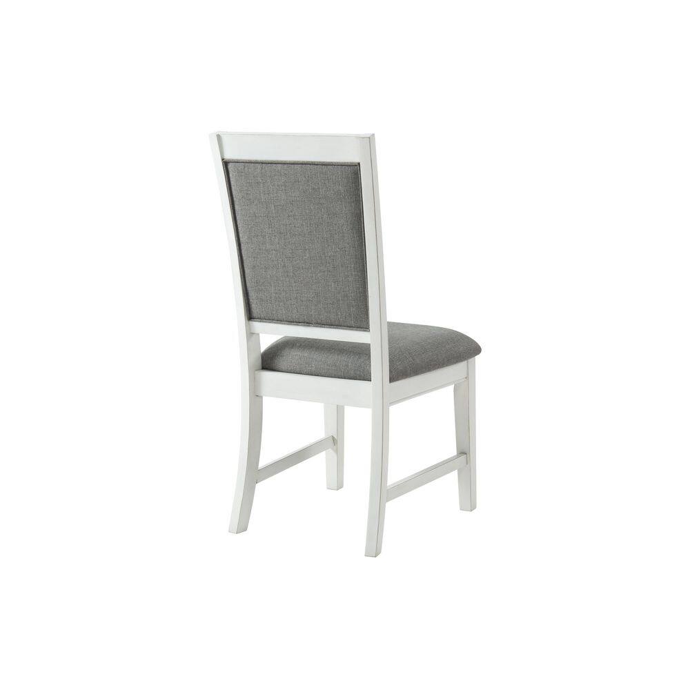 Martin Svensson Home Del Mar Antique White and Grey Linen Upholstered Dining Room Side Chair (Set of 2)