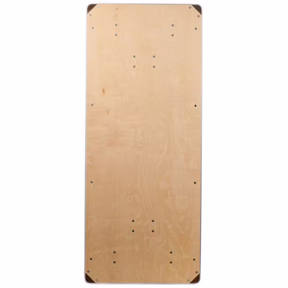 None 72 in. Natural Wood Tabletop Metal Frame Folding Table