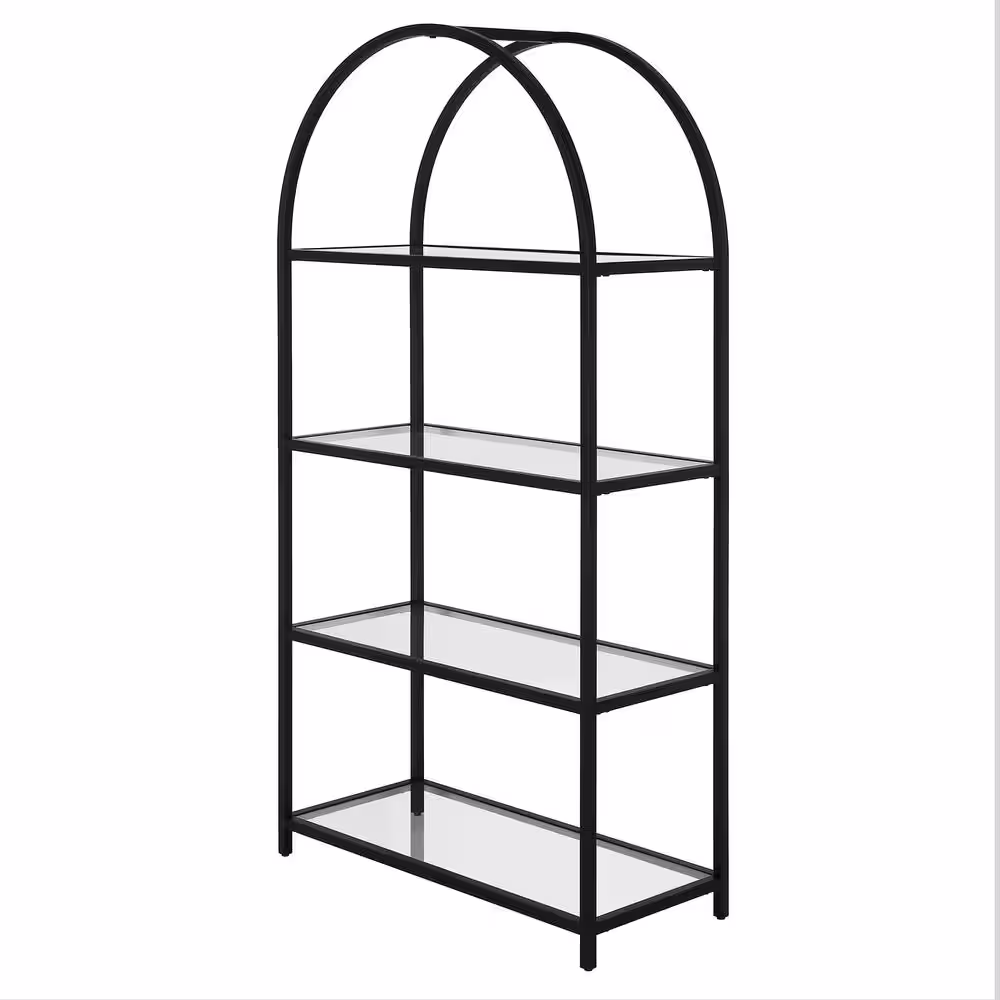 None Garrett 62 in. Blackened Bronze 4-Shelf Standard Bookcase