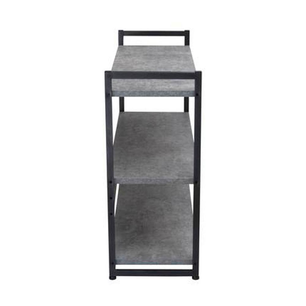 HOUSEHOLD ESSENTIALS 13.75 in. x 40.5 in. x 32.5 in. Free Standing Slate Wide Modular Shelf