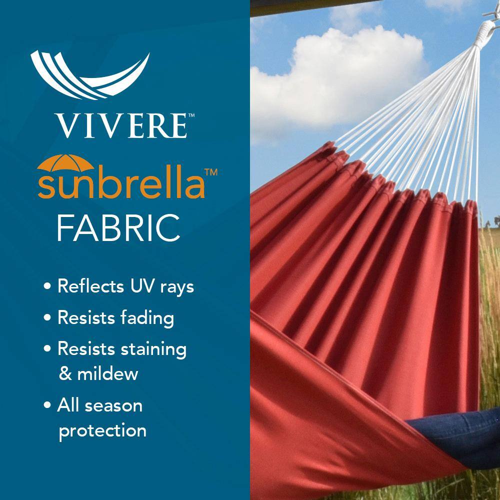 Vivere 12 ft. Brazilian Sunbrella Hammock Bed in Crimson