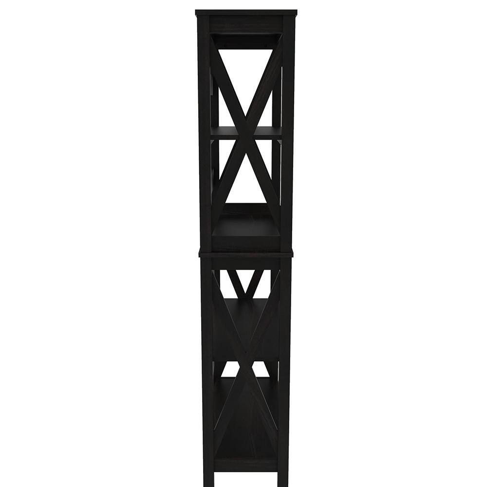 ClosetMaid X-Frame 5-Tier 63.4 in. H x 30 in. W 11.8 in. D Laminated Wood Bookshelf Shelving Unit in Black Walnut