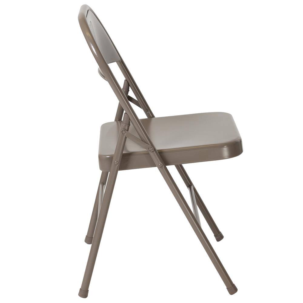 Carnegy Avenue Gray Metal Folding Chair (4-Pack)