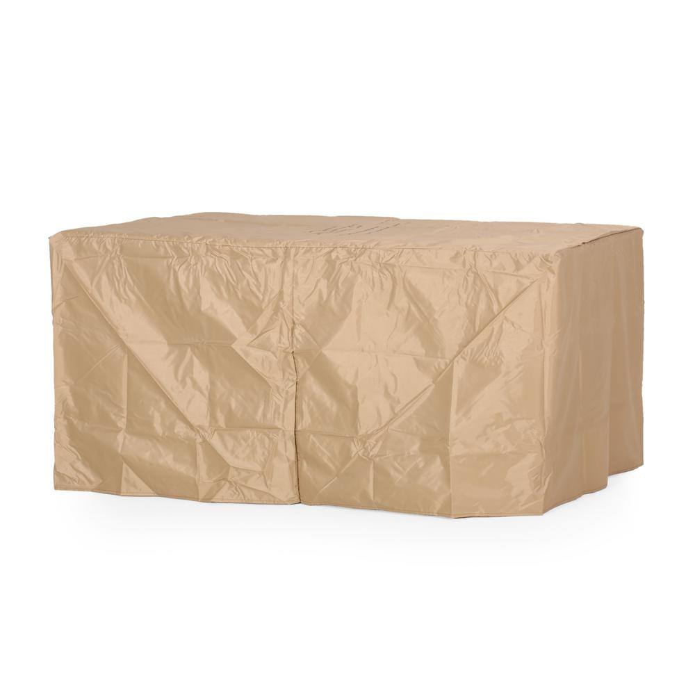 Noble House Alejandro Gray Wood Textured Stone Fire Pit