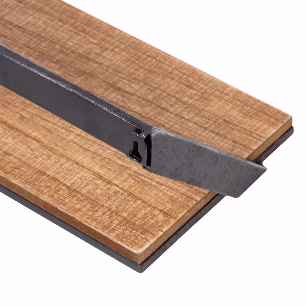 Honey-Can-Do Black/Rustic Steel Floating Wall Shelves (Set of 3)