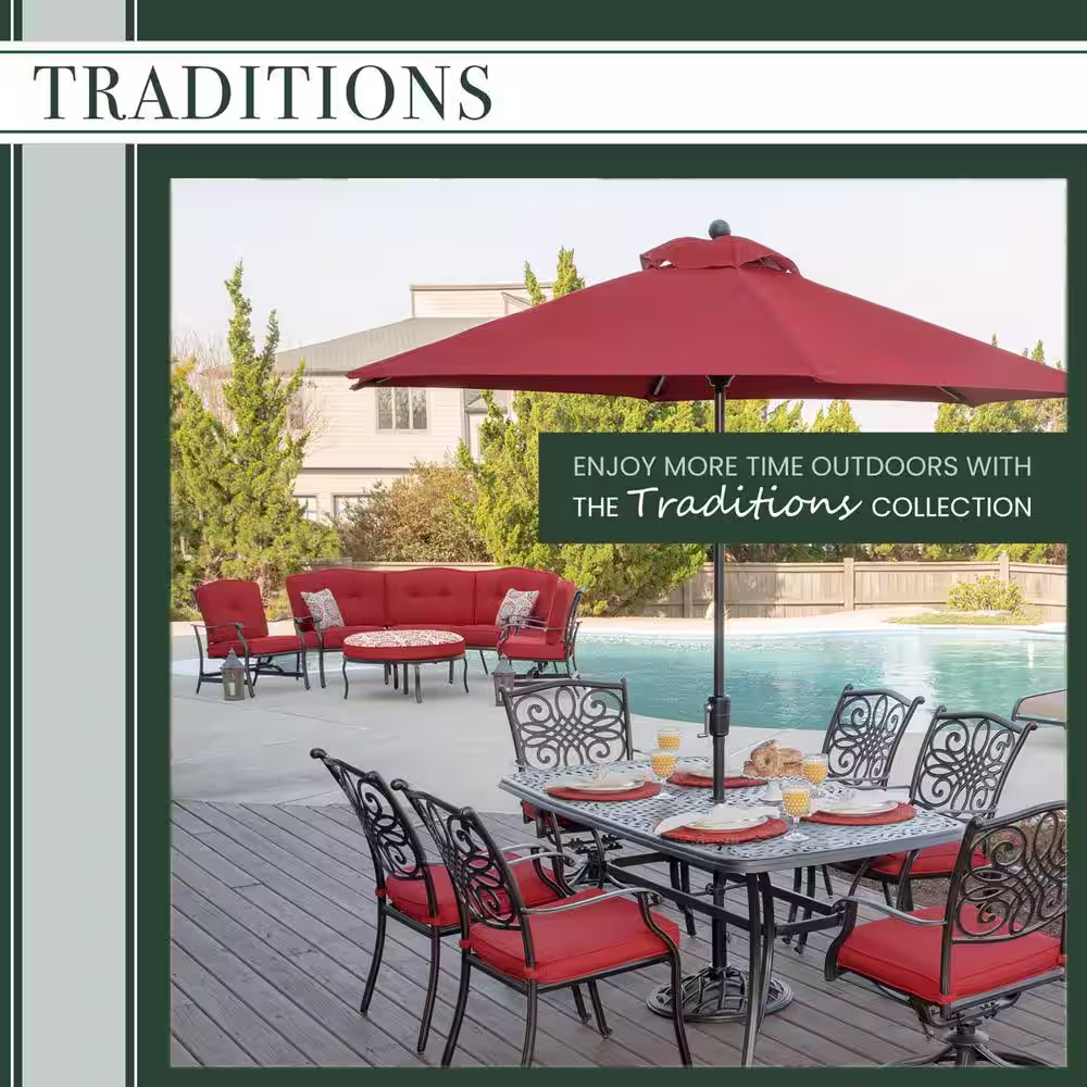 Hanover Traditions 5-Piece Wicker Outdoor Dining Set with Tan Cushions