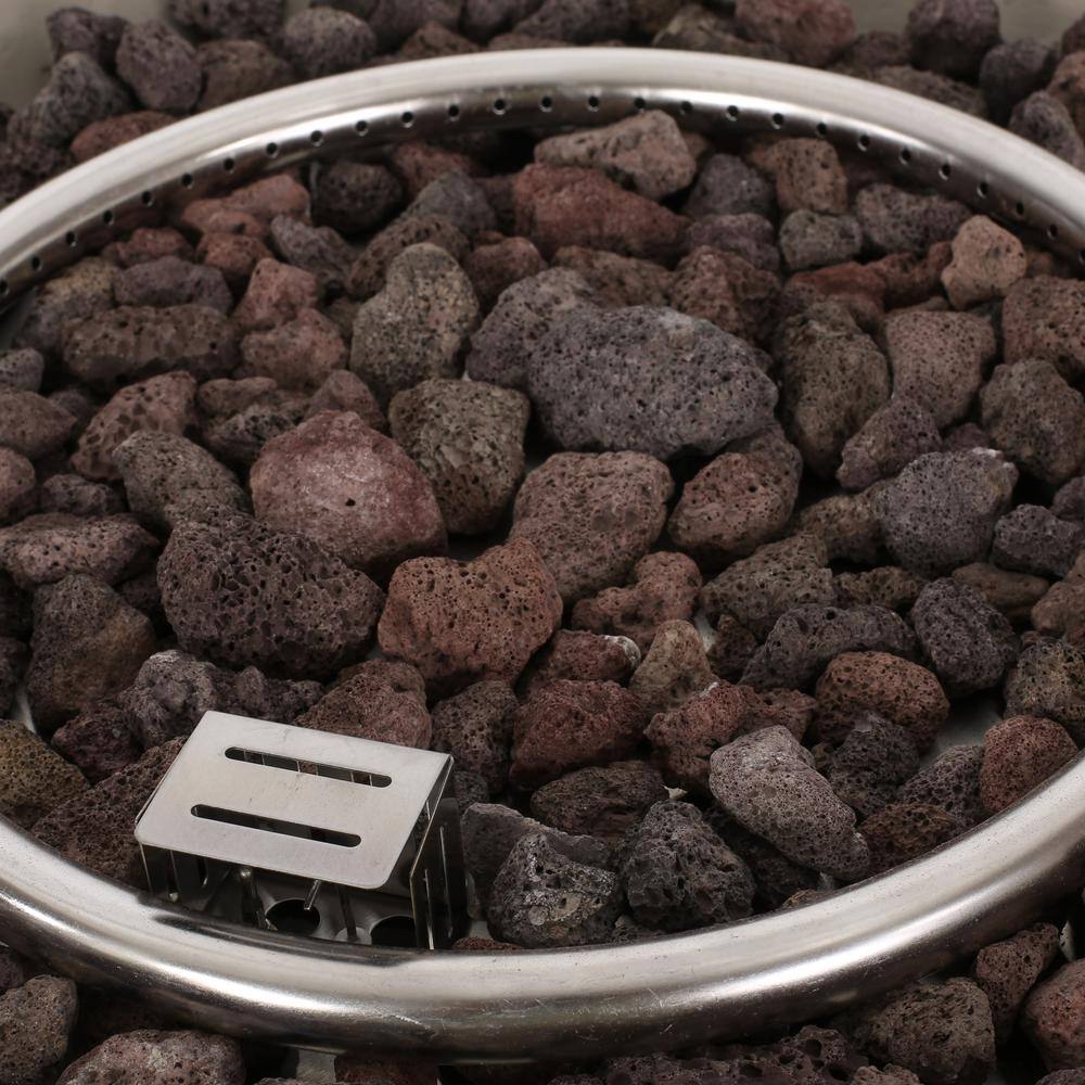 Noble House Andreson Light Gray Rectangular Stone Fire Pit Table (No Tank Holder)