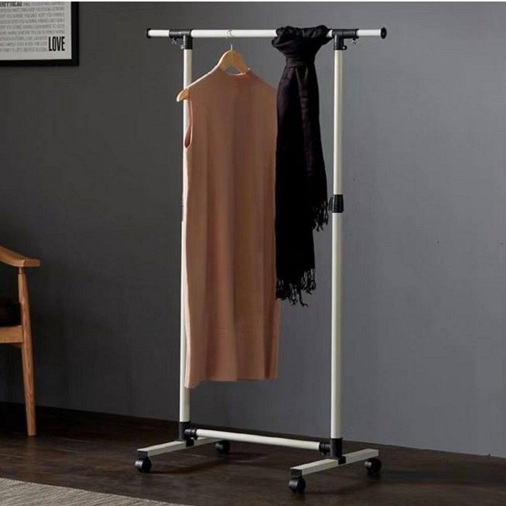 Tidoin Black Steel Clothes Rack 43.3 in. W x 63 in. H