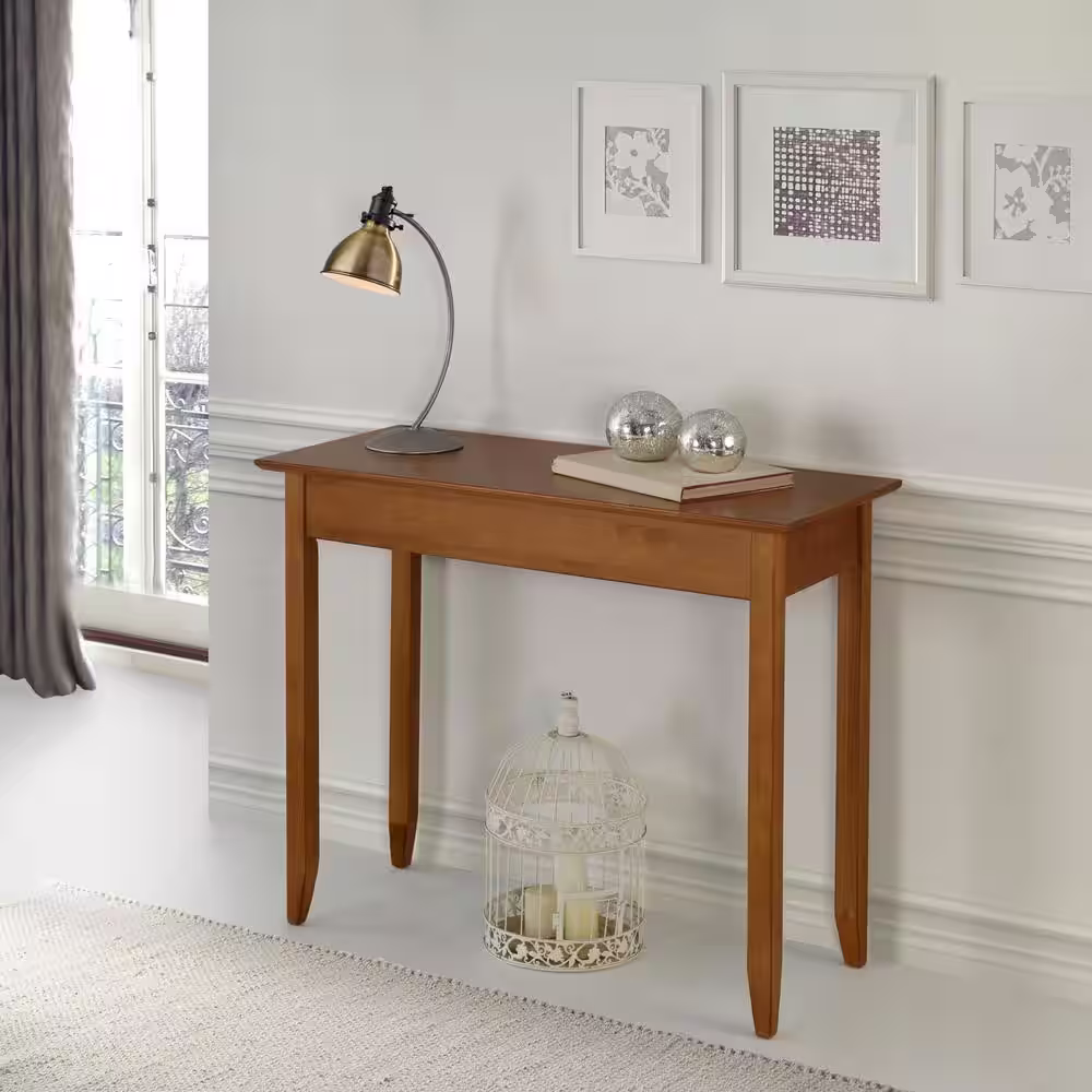 Camaflexi Shaker Style 36 in. Cherry Rectangular Solid Wood Console Table