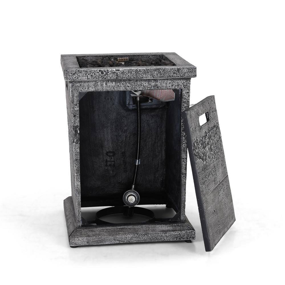 None 17.72 in. W x 24.8 in. H Square Propane Grey Fire Pit with Special Materials TerraFab