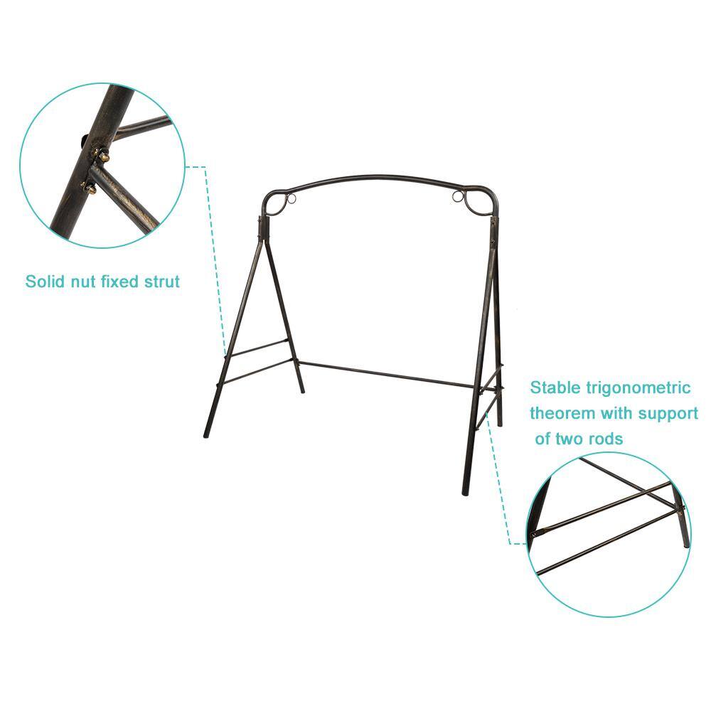 TIRAMISUBEST 6 ft. x 4 ft. x 5.9 ft. Metal Hammock Stand Swing Frame in Bronze