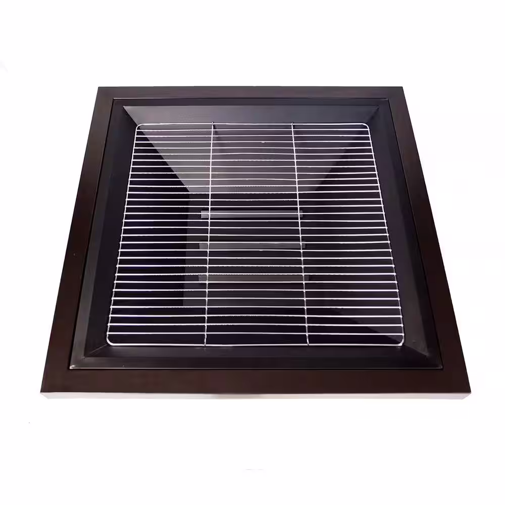 Pleasant Hearth Hudson 34 in. x 23 in. Square Steel Wood Fire Pit in Wenge with Cover