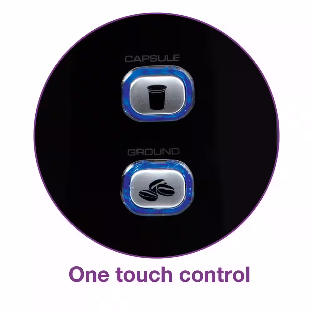 Salton 1.75-Cup 2-in-1 Black 1-Touch Single Serve Travel Coffee Maker with LED Buttons