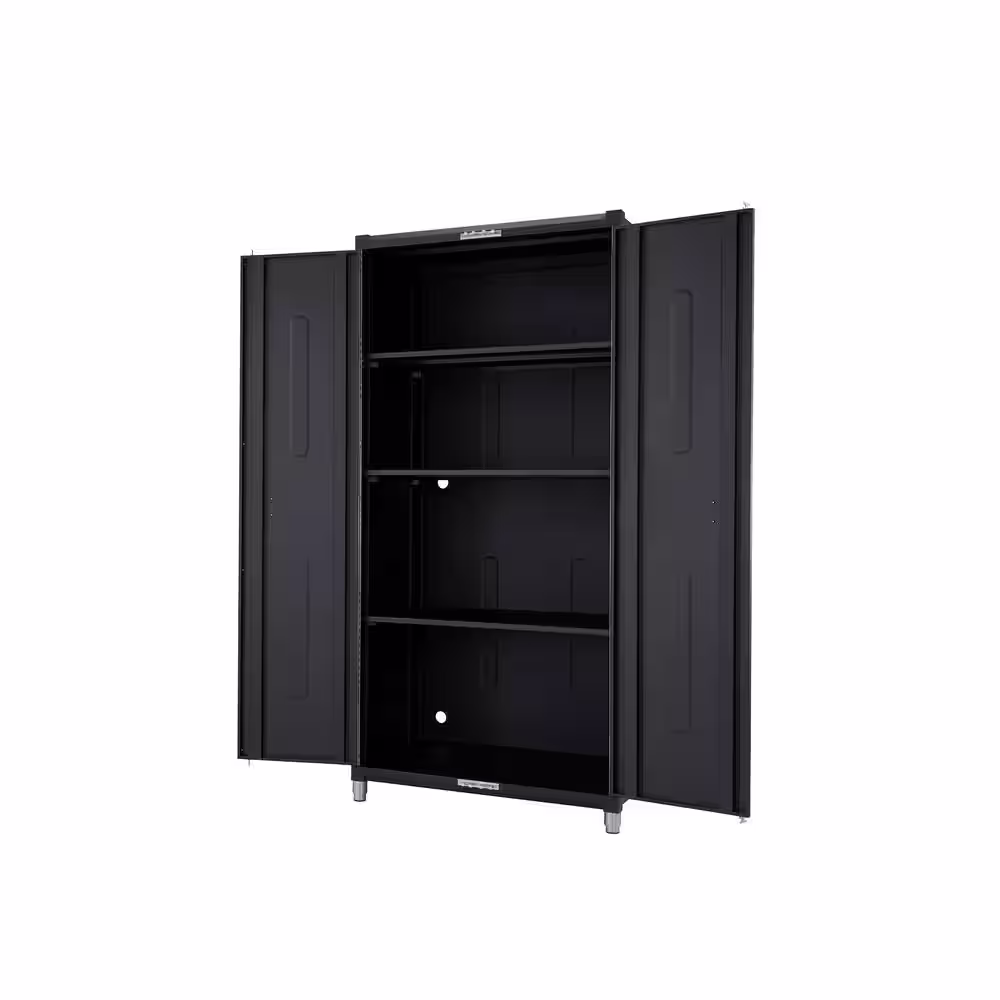TRINITY PRO 36 in. W x 75.7 in. H x 24 in. D 18-Gauge Steel Garage Cabinet Locker in Black