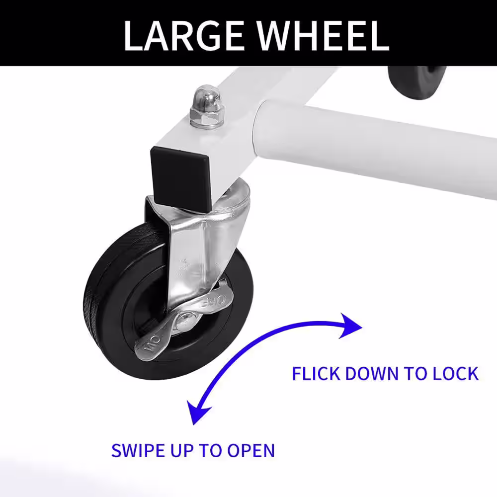 None White Metal Garment Clothes Rack with Wheels 48 in. W x 59 in. H