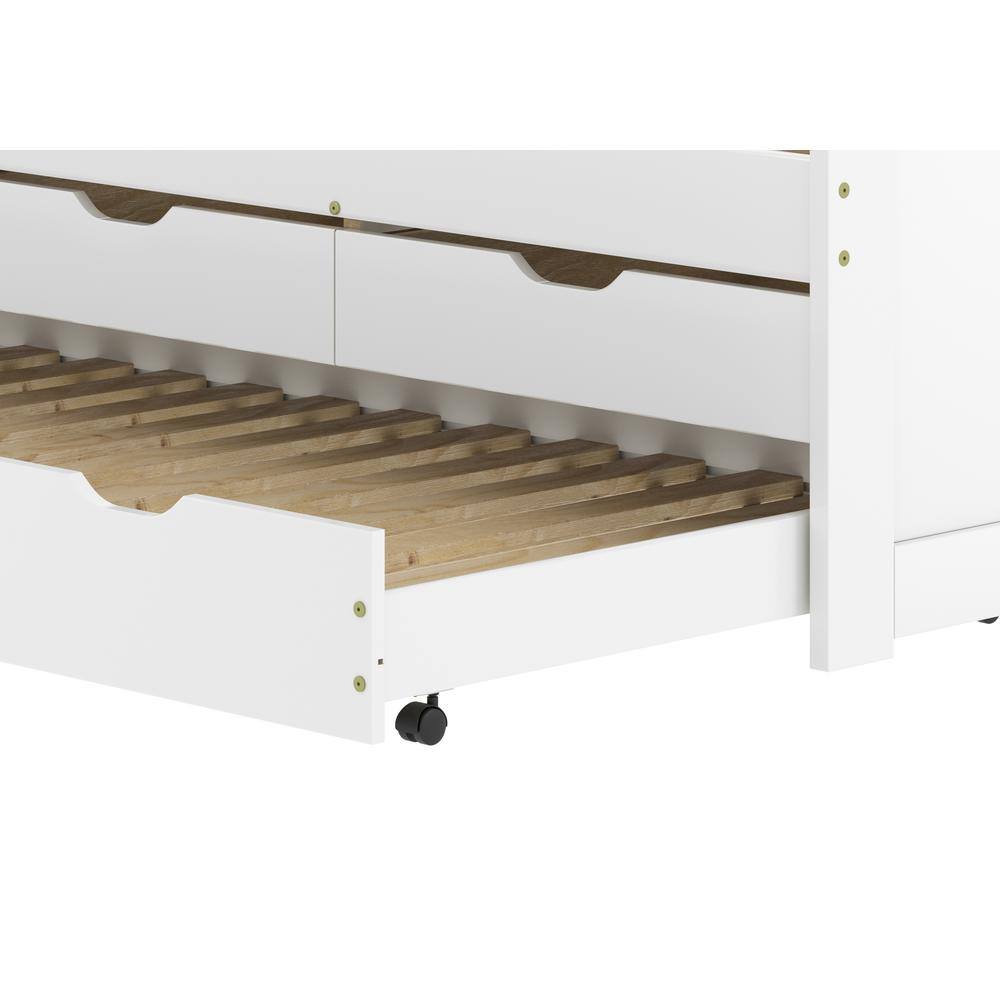 Adeptus Solid Wood Twin Day Bed with Trundle and Drawers