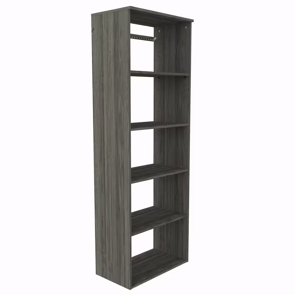 ClosetMaid Style+ 25 in. W Coastal Teak Hanging Wood Closet Tower