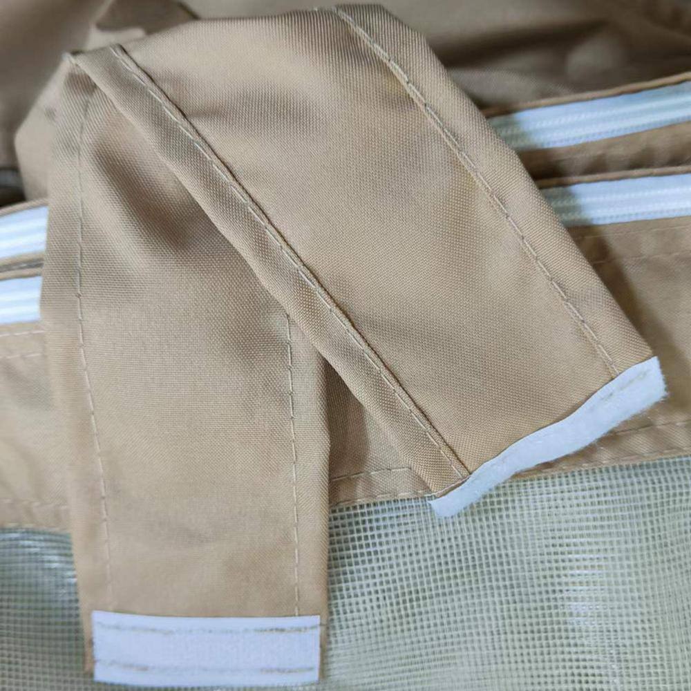 None 10 ft. x 10 ft. Beige Gazebo Replacement Mosquito Netting with Zippers, 4-Side Mesh Walls