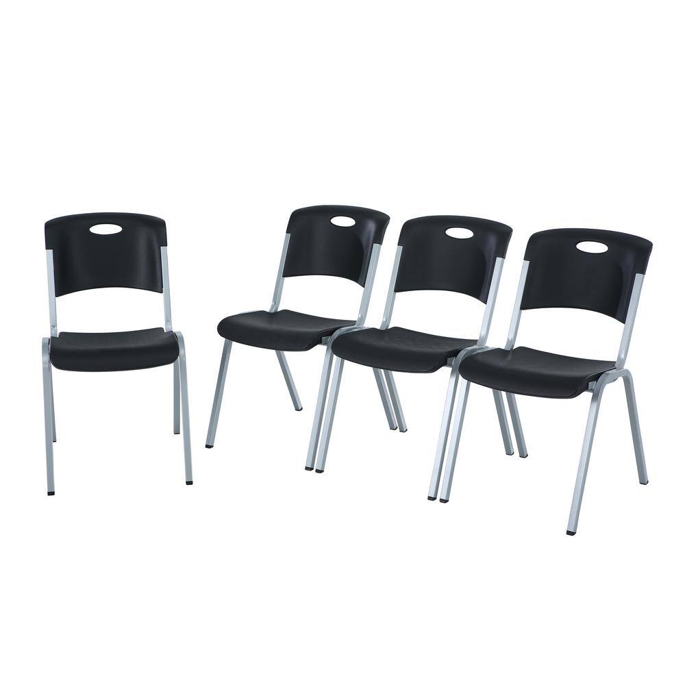 Lifetime Black Stacking Utility Chair (Set of 4)