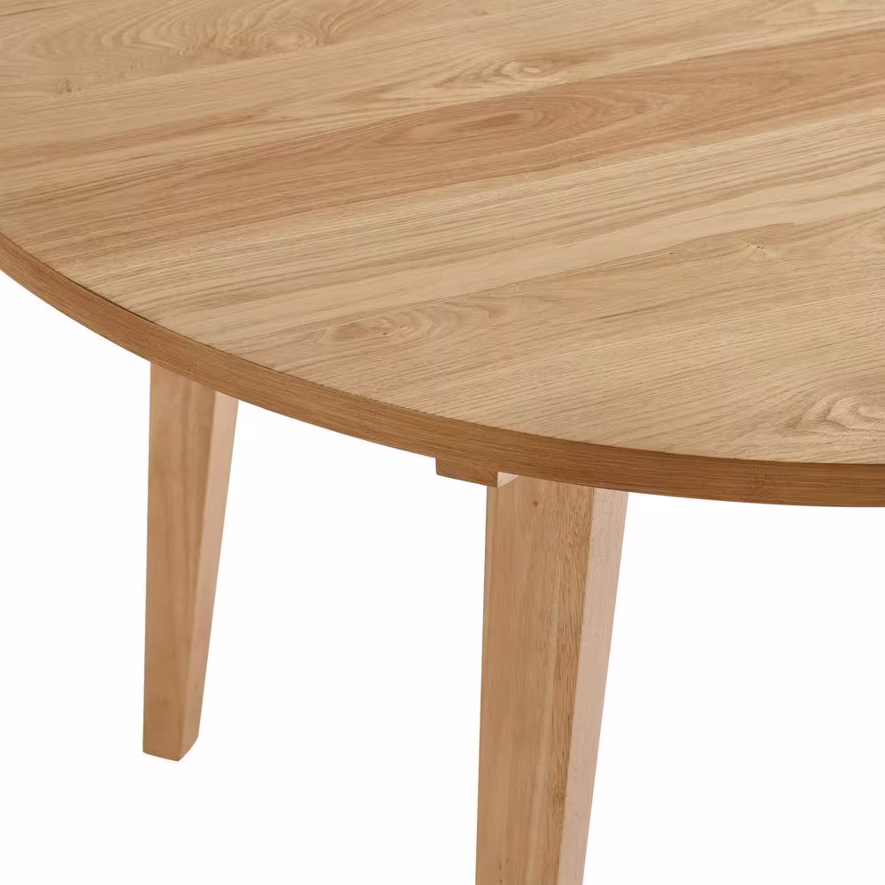 Welwick Designs 45 in. Round English Ash Wood-Top Scandinavian Dining Table (Seats 4)