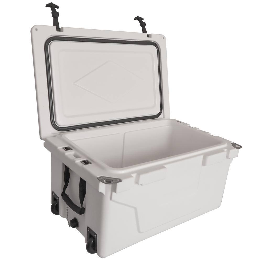 Tatayosi 18 .5 in. W x 29.5 in. L x 15.5 in. H White Portable Ice Box Cooler 65QT Outdoor Camping Beer Box Fishing Cooler