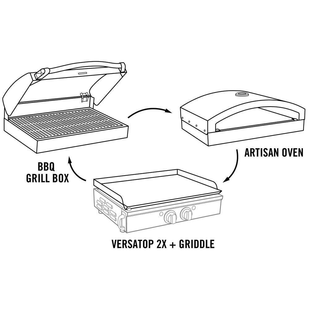 Camp Chef Versatop 14 in. 1-Burner Propane Gas Grill in Black with Griddle