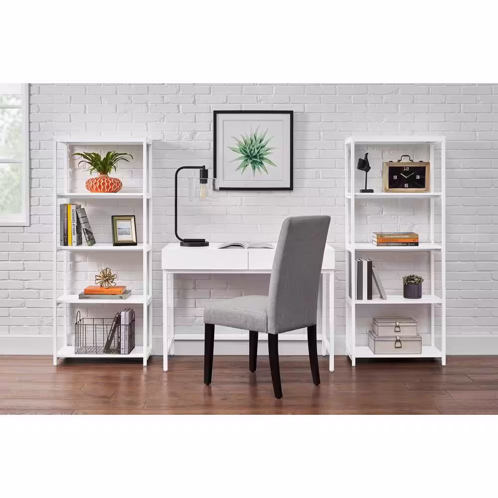 StyleWell Donnelly White 5-Shelf Accent Bookcase with Open Back (58 in. H)