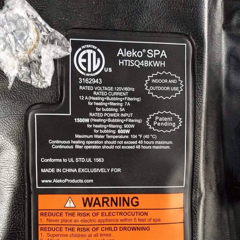 ALEKO Inflatable 4-Person 130-Jets Hot Tub with Cover