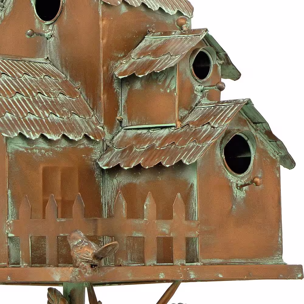 Zaer Ltd. International Doylestown Copper Multi-Bird Condominium Birdhouse Stake