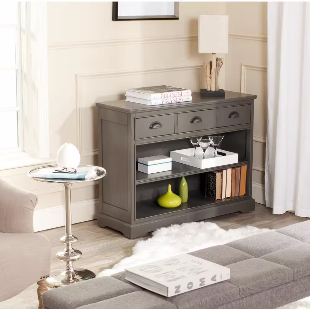 SAFAVIEH Prudence 2-Shelf Side Table in Gray