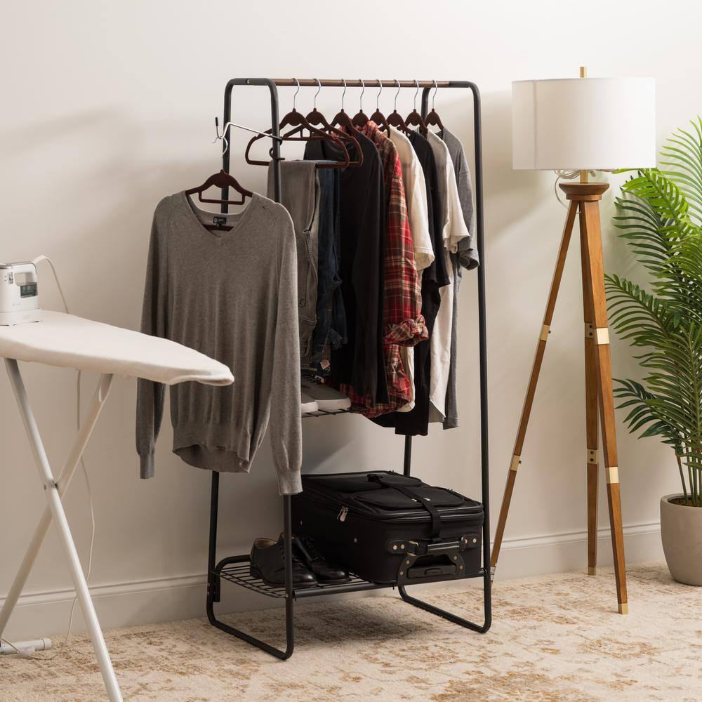 IRIS Black Metal Clothes Rack 35.24 in. W x 596 in. H