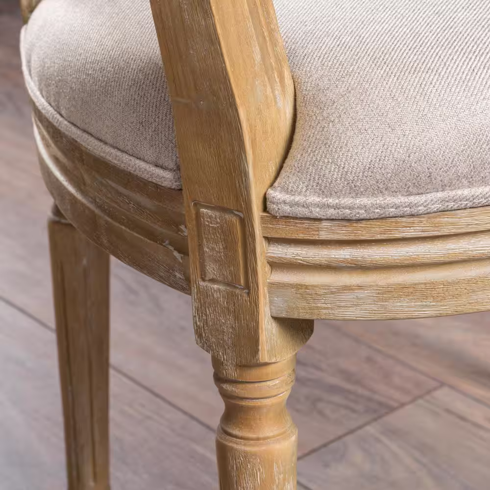 Noble House Phinnaeus Beige Fabric Dining Chairs (Set of 2)