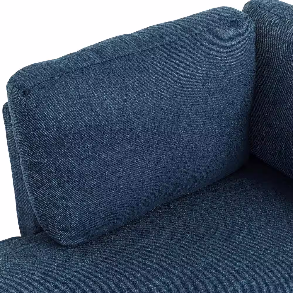 Noble House Hoadley Navy Blue and Black Upholstered Chaise Lounge