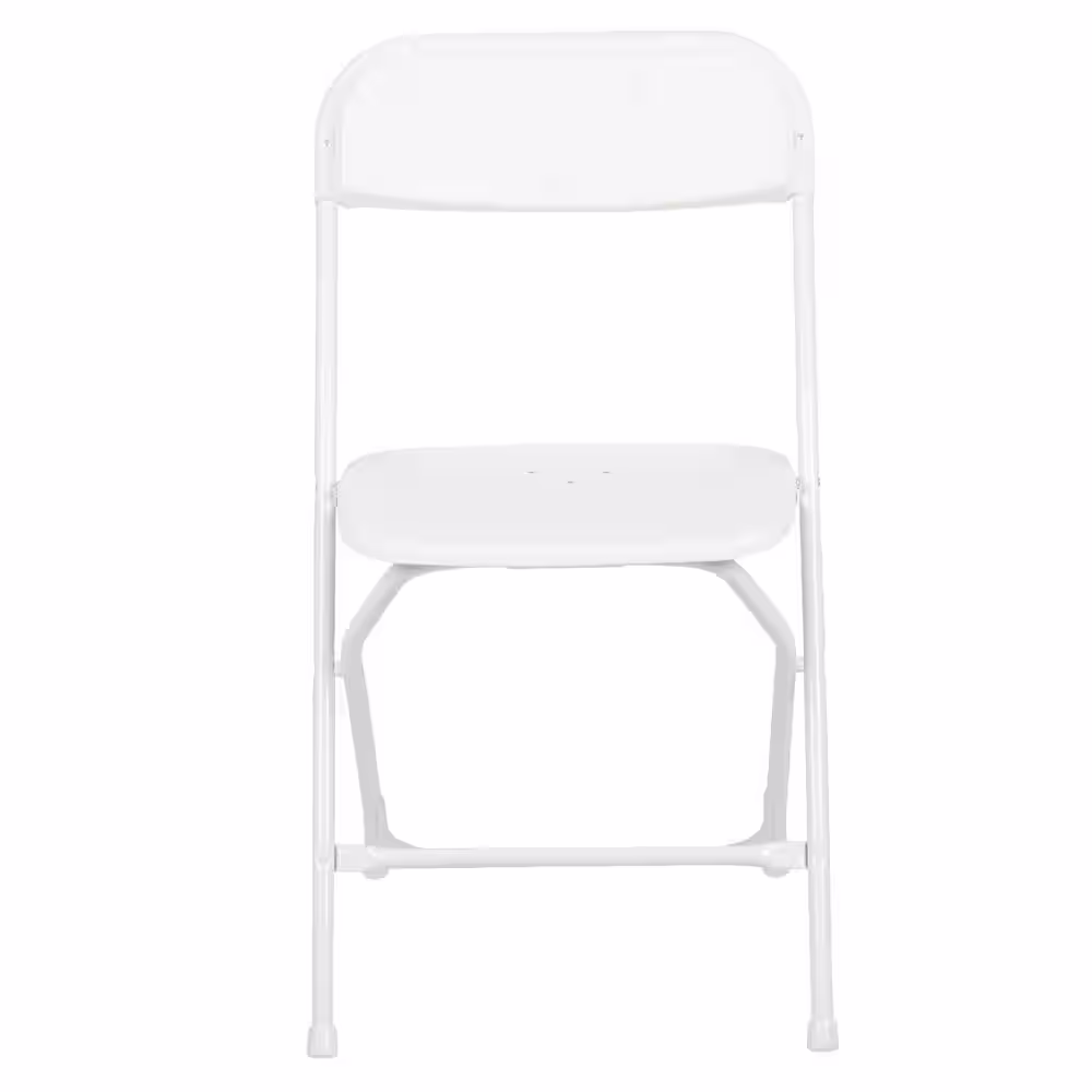 Carnegy Avenue White Plastic Seat with Metal Frame Folding Chair (Set of 2)